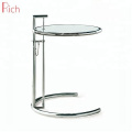 Modern Home Furniture Round Top Tempered Glass Table Adjustable Eileen Gray Side Table